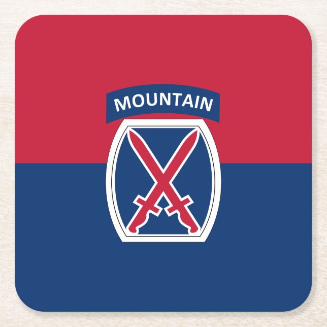 10th Mountain Division Square Paper Coaster (Front)