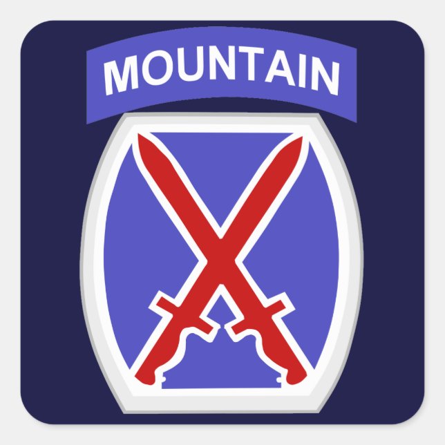 10th Mountain Division Square Sticker (Front)