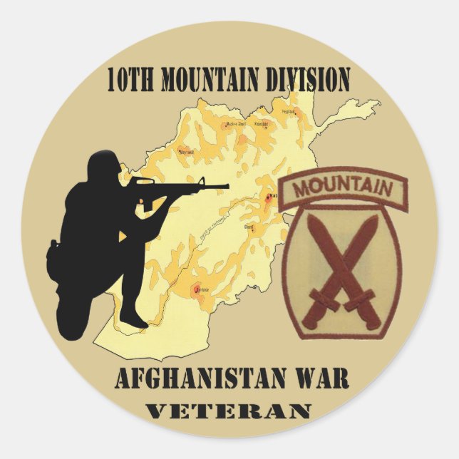 10th Mountain Division Veteran Stickers (Front)