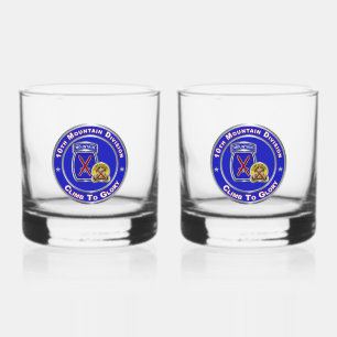 10th Mountain Division Whiskey Glass