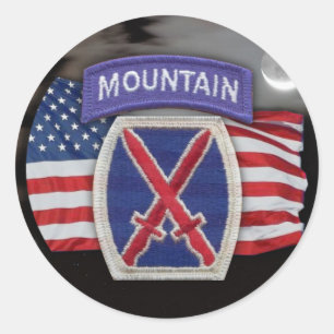 10th mountain patch  scrapbooking veterans iraq  S Classic Round Sticker