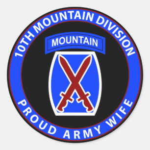 10th Mountain Wife Classic Round Sticker