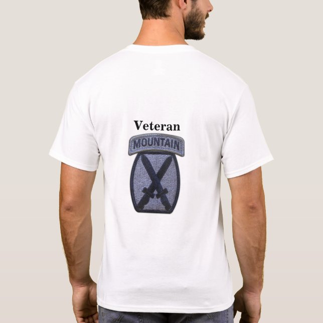 10th MTN MD Div Mountain Division Veterans Vets T-Shirt (Back)