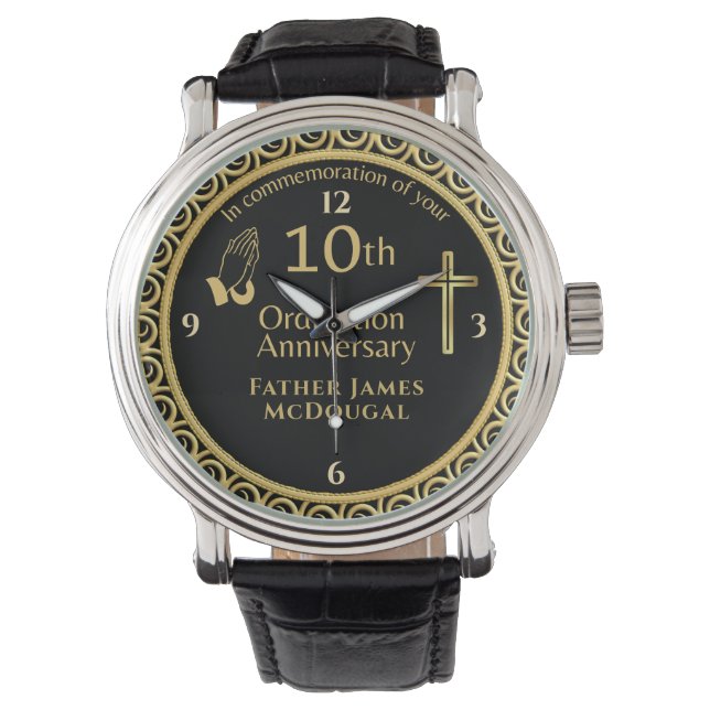 10TH Ordination Anniversary Priest PERSONALIZED  Watch (Front)