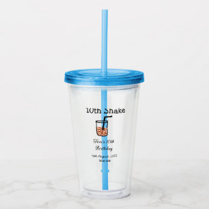 10th Shake 10th happy birthday milkshake scribble Acrylic Tumbler