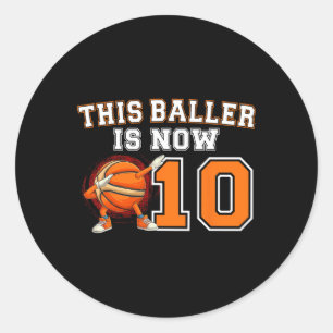 10th Sketll Birthday Ten Year Old Sketll Player Classic Round Sticker