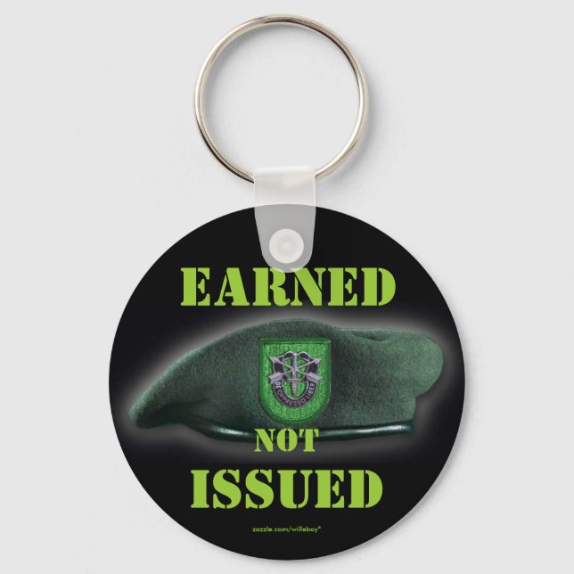 10th special forces flash green berets Keychain (Front)