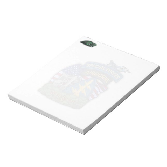 10th Special Forces green berets veterans Notepad (Rotated)