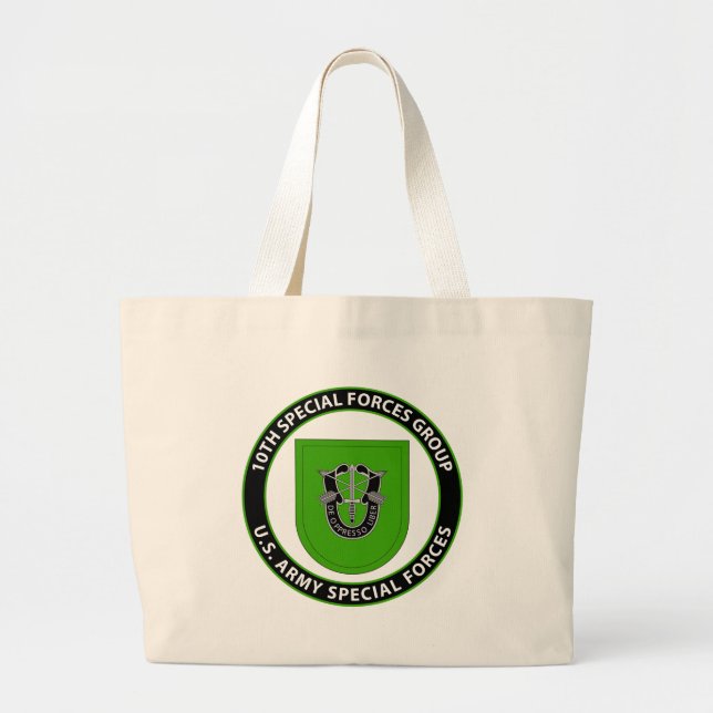 10th Special Forces Group Large Tote Bag (Front)