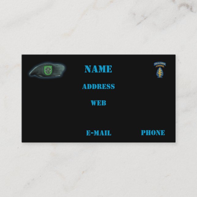 10th special forces group vets flash business Card (Front)
