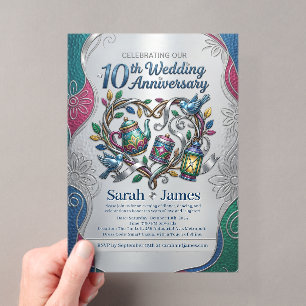 10th Tin Aluminium Wedding Anniversary We Still Do Acrylic Invitations