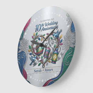 10th Tin Aluminium Wedding Anniversary We Still Do Large Clock