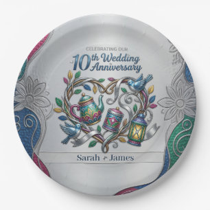 10th Tin Aluminium Wedding Anniversary We Still Do Paper Plate