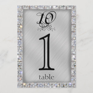 10th Tin and Diamond Anniversary Table Number