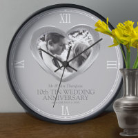 10th tin wedding anniversary custom photo heart