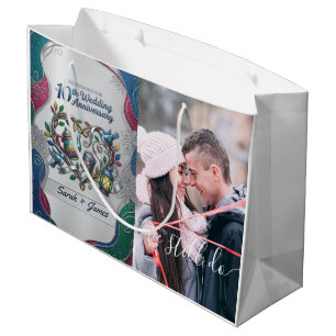 10th Tin Wedding Anniversary Photo Thank You Gifts Large Gift Bag