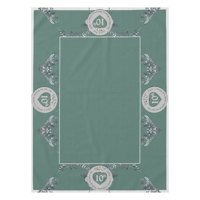 10th Tin Wedding Anniversary Tablecloth (Front)