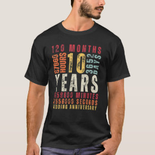 10th Wedding Anniversary 10 Years Old Marriage Vin T-Shirt