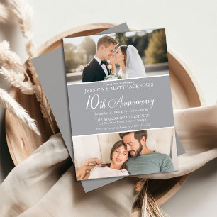 10th Wedding Anniversary Celebration Then and Now  Invitation