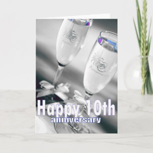 10th wedding anniversary champagne celebration card