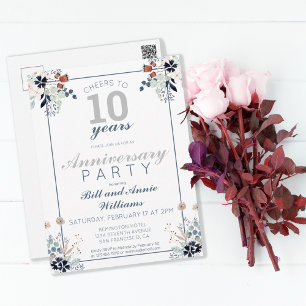 10th Wedding Anniversary Cheers to 10 Years Postcard