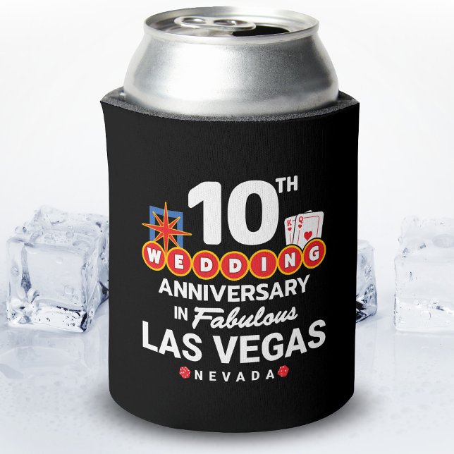10th Wedding Anniversary Couples Las Vegas Trip Can Cooler (Creator Uploaded)
