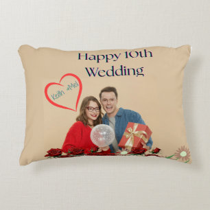10th Wedding Anniversary Decorative Cushion