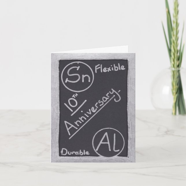 10th Wedding Anniversary Elements Greeting Card (Front)