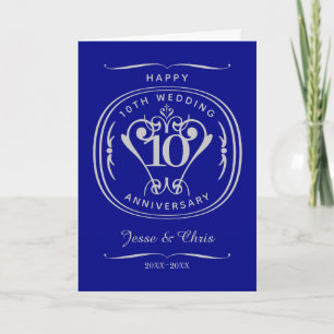 10th Wedding Anniversary Folded Greeting Card