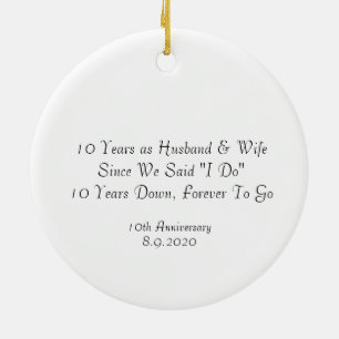 10th Wedding Anniversary Gifts Lovely Quote Ceramic Ornament