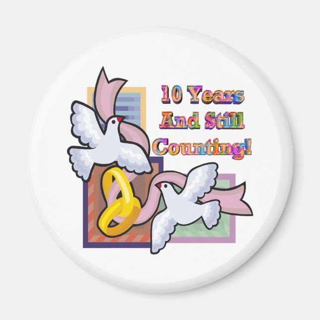 10th Wedding Anniversary Gifts Magnet (Front)