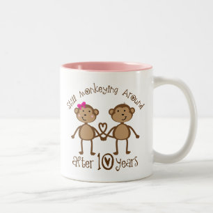 10th Wedding Anniversary Gifts Two-Tone Coffee Mug