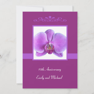 10th Wedding Anniversary Invitation Orchid