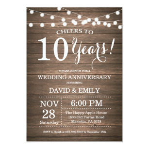 10 year anniversary invitations