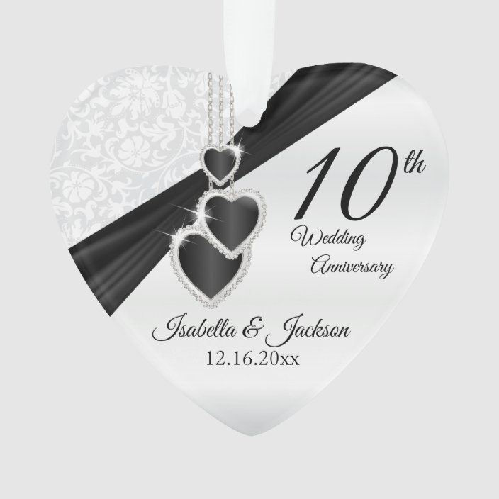 10th Wedding Anniversary Keepsake Design Ornament | Zazzle.com.au