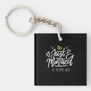10th Wedding Anniversary Key Ring