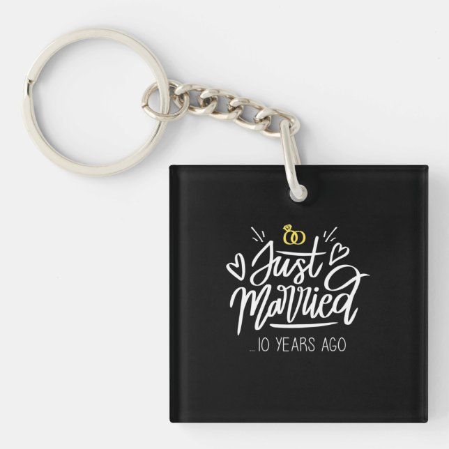 10th Wedding Anniversary Key Ring (Front)