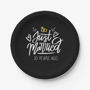 10th Wedding Anniversary Paper Plate