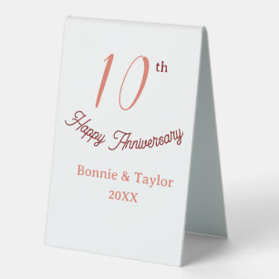 10th wedding anniversary peach pastel name retro b