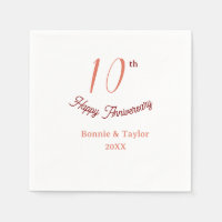 10th wedding anniversary peach pastel name retro b