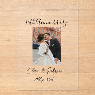 10th wedding anniversary photo name couple Romanti Acrylic Invitations