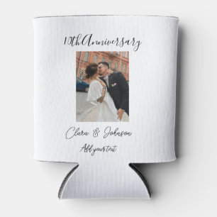 10th wedding anniversary photo name couple Romanti Can Cooler