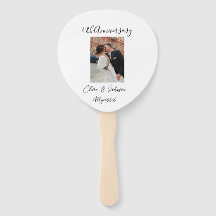 10th wedding anniversary photo name couple Romanti Hand Fan