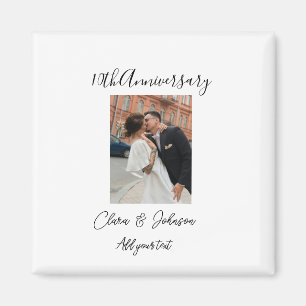 10th wedding anniversary photo name couple Romanti Magnet