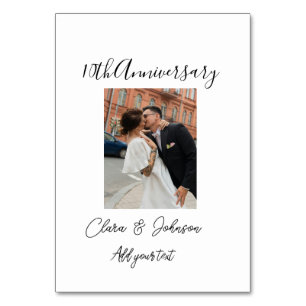 10th wedding anniversary photo name couple Romanti Table Number