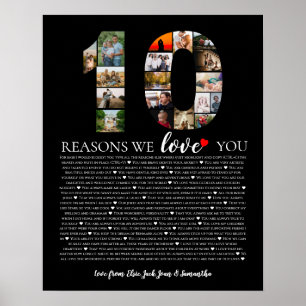 10th wedding anniversary reasons why we love you poster