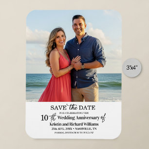 10th Wedding Anniversary Save the Date Photo Magnet