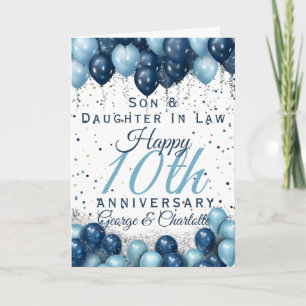 10th Wedding Anniversary Son Daughter Card