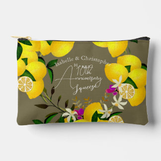 10th Wedding Anniversary Summer Lemon Squeeze Accessory Pouch