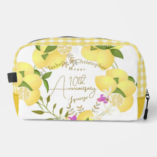 10th Wedding Anniversary Summer Lemon Squeeze  Dopp Kit